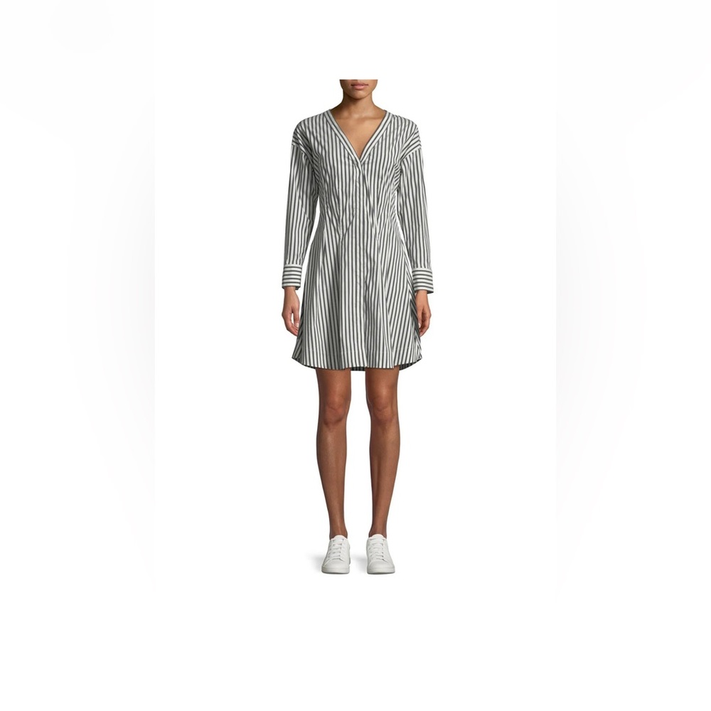 THEORY Bryson Dress black and white striped dress size 4
